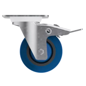 4″ Blue Swivel Caster with Brake