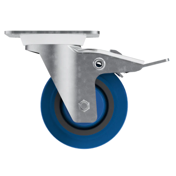 4″ Blue Swivel Caster with Brake