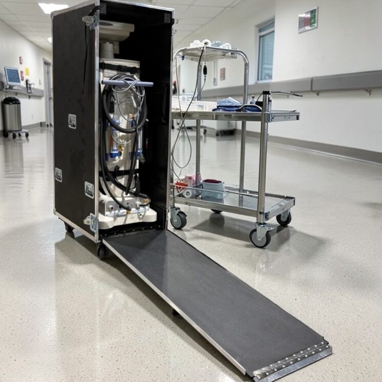 Coffre à rampe pour machine de dyalise