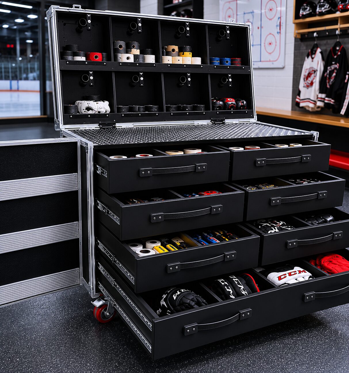 Mobile Equipment Manager Workstation for Sports Teams